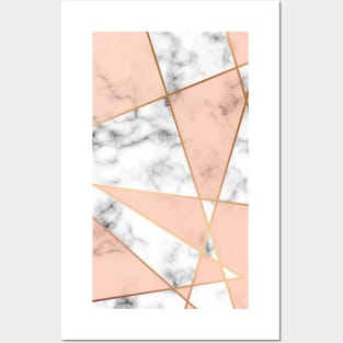 Pink and White Marble Posters and Art